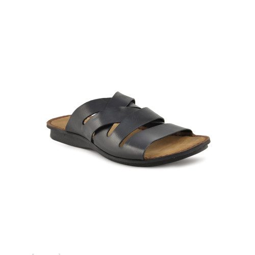 Men Vieri Deck Leather Black Sandals