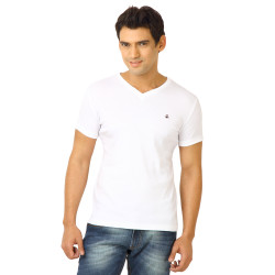 Colors of Benetton Men Solid White Tshirts