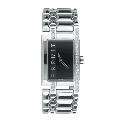 Women Open Link Black Steel Watches