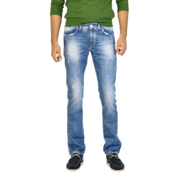 Men Washed Blue Jeans