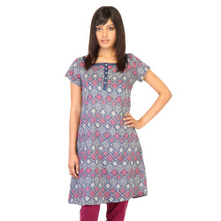 W Women Printed Navy Blue Kurtas W Women Printed Navy Blue Kurtas