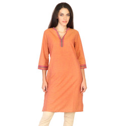 Women Solid Pink and Yellow Kurtas