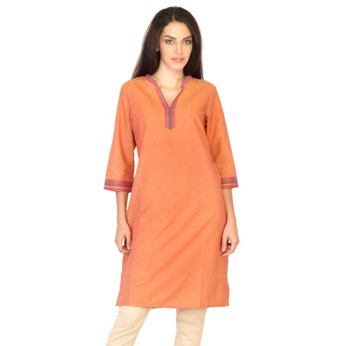 Women Solid Pink and Yellow Kurtas