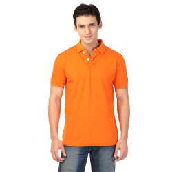 Basics Men Orange Polo T-shirt Basics Men Orange Polo T-shirt