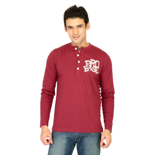 Men Solid Maroon Tshirts