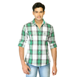Colors of Benetton Men Check Green Shirts Colors of Benetton Men Check Green Shirts