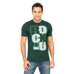 Mark Taylor Men Printed Green Tshirts
