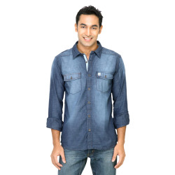 Basics Men Navy Slim Fit Shirt Basics Men Navy Slim Fit Shirt