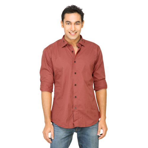 Basics Men Red Slim Fit Shirt