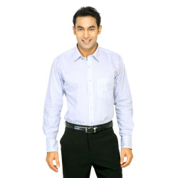 Men Stripes White Shirts