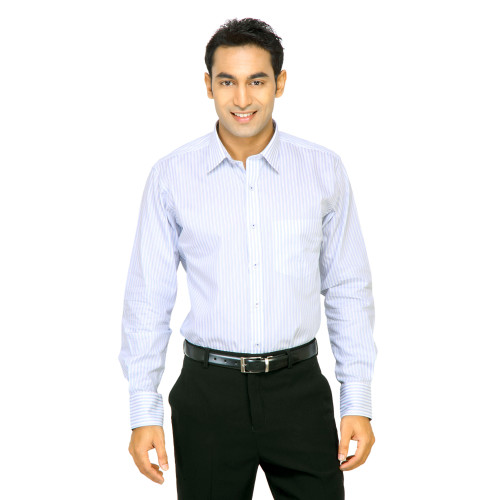 Men Stripes White Shirts