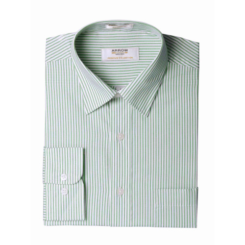 Men Stripes Green Shirts