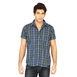 Men Check Navy Blue Shirt Men Check Navy Blue Shirt