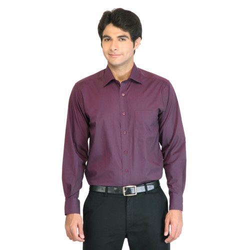 Peter England Men Solid Purple Shirt