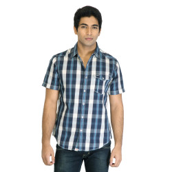 Men Check Navy Blue Shirts Men Check Navy Blue Shirts