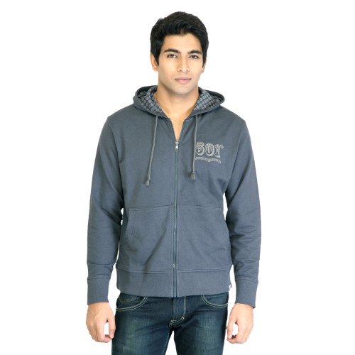 Men Solid Grey Sweatshirts