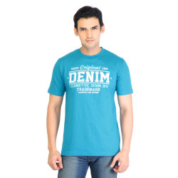 Men Printed Blue TShirt