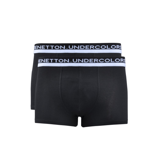 of Benetton Men Pack of 2 Black Boxer Trunks