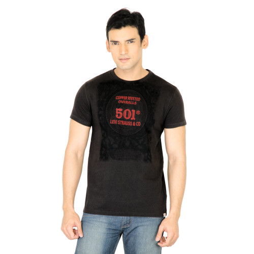 Men Embroidery Black Tshirt