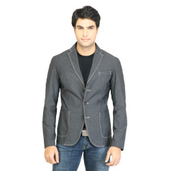 Colors of Benetton Men Solid Grey Blazer Jacket