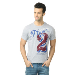 U.S. Polo Assn. Men Printed Grey Tshirt