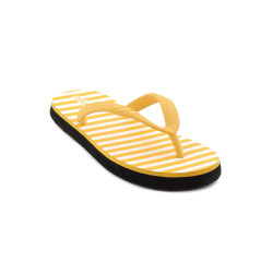 Women Soft Striped White Flip Flops