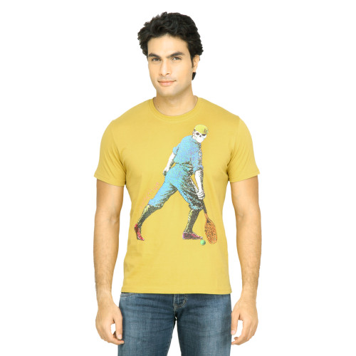Colors of Benetton Men Printed Yellow TShirt