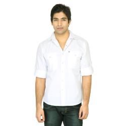 Men Biker White Shirt