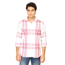 Basics Men White Checked Shirt Basics Men White Checked Shirt