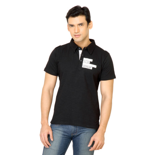 Men Solid Black T-Shirt