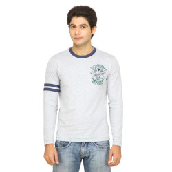 Men Printed Grey T-shirt