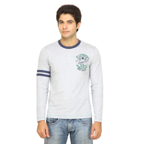 Men Printed Grey T-shirt
