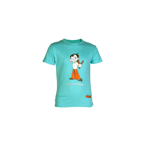 Chhota Bheem Kids-Boys Printed Pale Blue Tshirt