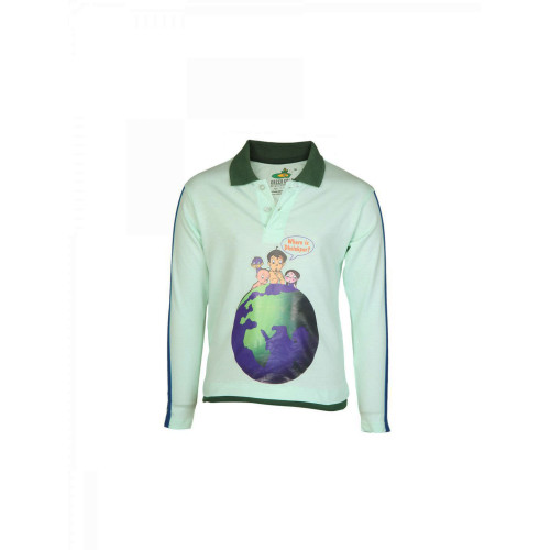 Chhota Bheem Kids Boys Lost Alien Green T-shirt