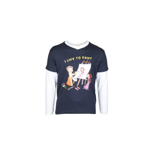 Chhota Bheem Kids Boys I Like to Paint Navy Blue T-shirt