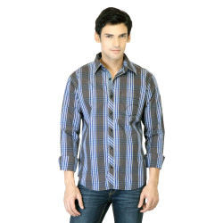 Men Grey Check Shirt