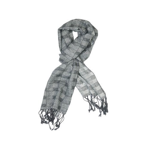 Men Grey Check Scarf
