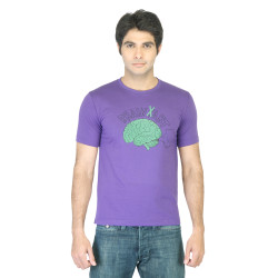 Peter England Men Purple Printed T-shirt