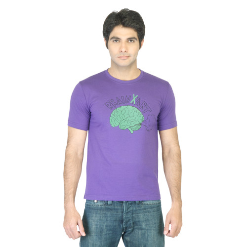 Peter England Men Purple Printed T-shirt