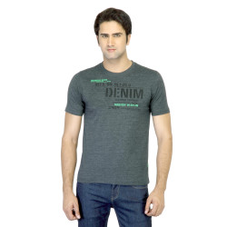 Men Printed Charcoal T-shirt
