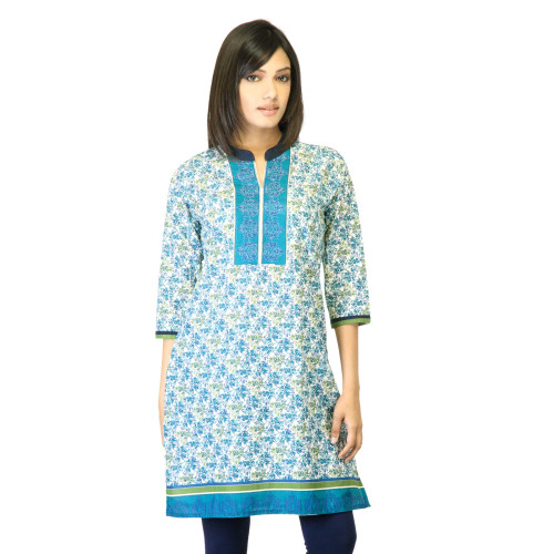 Women Blue Printed Kurta