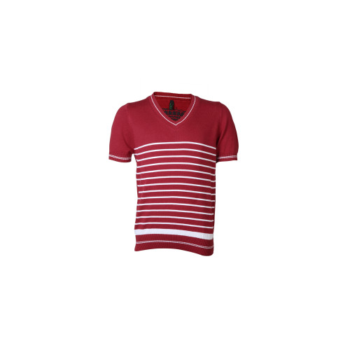 Colors of Benetton Kids Boys Maroon Striped T-shirt