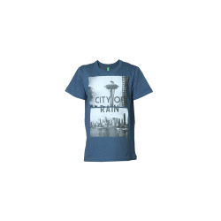 Colors of Benetton Kids Boys Navy Blue Printed T-shirt