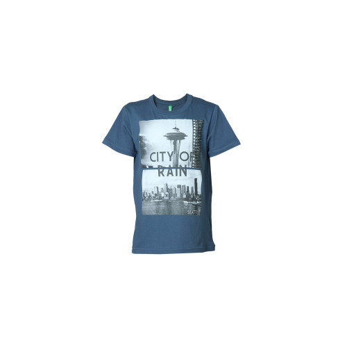 Colors of Benetton Kids Boys Navy Blue Printed T-shirt