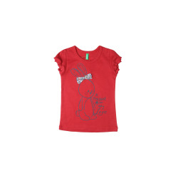 Colors of Benetton Kids Girls Red Printed Top