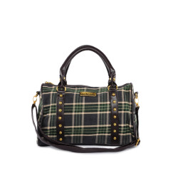 Perros Women Check Green Handbag Perros Women Check Green Handbag
