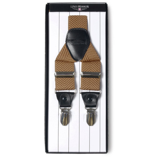 Perros Men Light Brown Suspenders