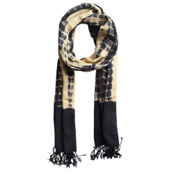 Women Yellow & Navy Blue Scarf