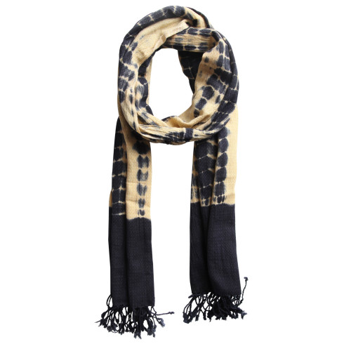 Women Yellow & Navy Blue Scarf