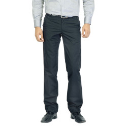 Men Striped Black Trousers
